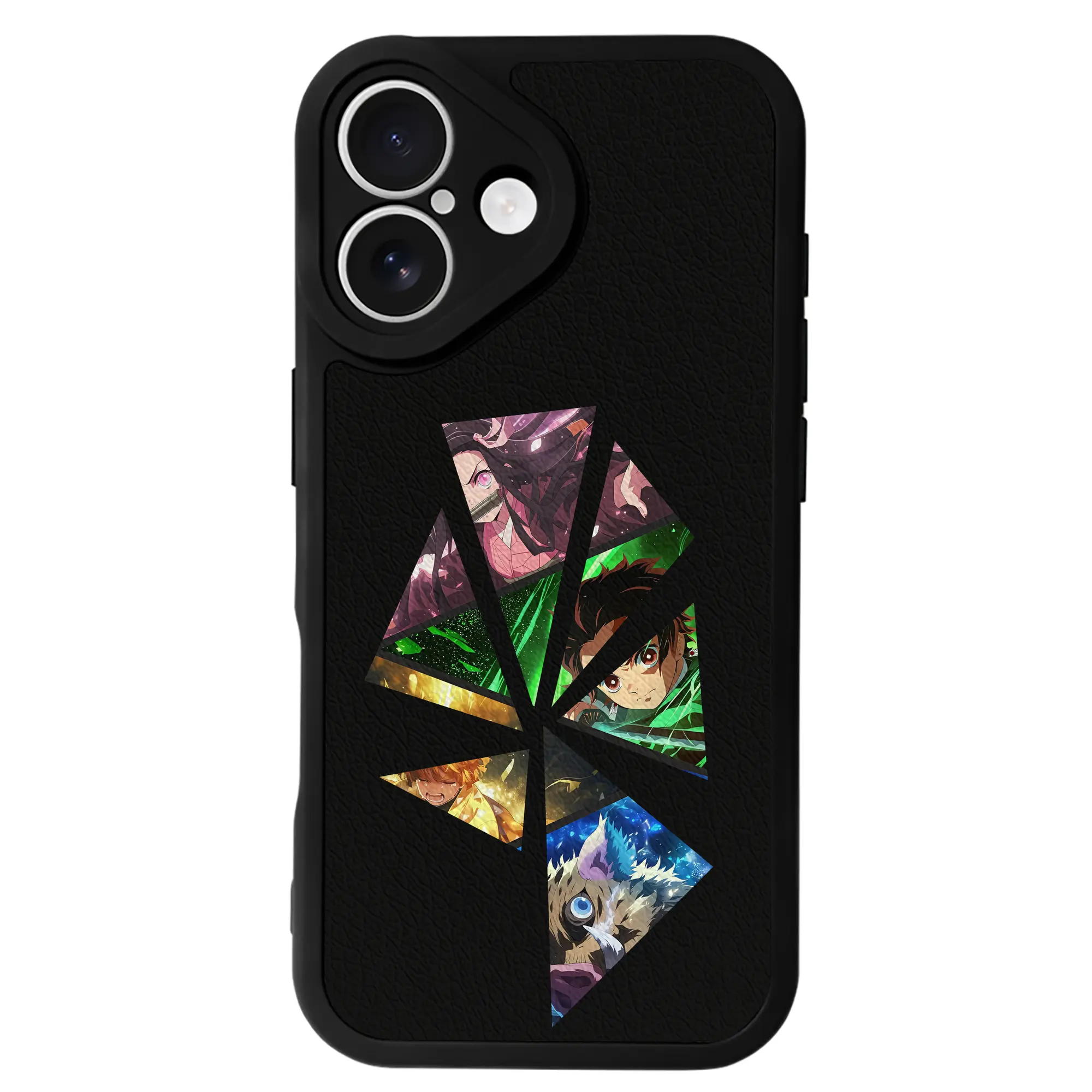 鬼滅の刃 グッズ,竈門 禰豆子 - IPhone 16シリーズ対応 ・ シリコンスマホケース ・ レザー調 ・ 高精度フィット ・ 耐衝撃 ・ ワイヤレス充電対応 ・ 精密カット